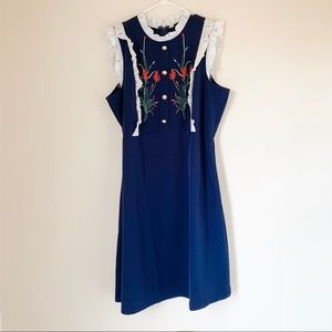 ELOQUII Floral/Ruffle Embellished Dress